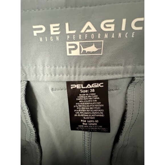 Mens Pelagic Mako Hybrid Fishing Shorts Light Gray blue Size 38 EUC - Picture 8 of 8